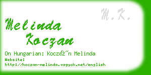 melinda koczan business card